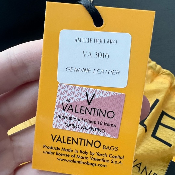 Black Valentino crossbody bag with gold braided chain strap - Picture 3 of 6